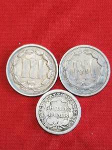 Silver  Half Dime & 3 Cent Dimes