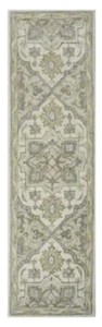 ALLEN  ROTH Brookford 2 x 8 Ivory Soft Green Indoor Medallion Oriental Handcrafted Runner