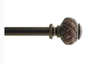 ALLEN  ROTH 36-in To 72-in Oil-Rubbed Bronze Steel Single Curtain Rod