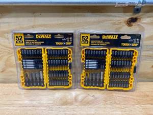 DEWALT Lot of 2-  Tough Grip 52 Piece Steel Hex Shank Screwdriver Bit Set