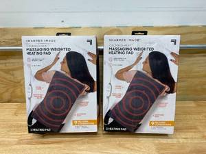 CALMING HEAT Lot of 2-  12 in. x 24 in. Massaging Weighted Heating Pad