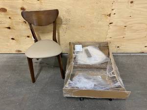 COASTER Kersey Collection ChestnutOff White Wooden Dining Chair (Set of 2)