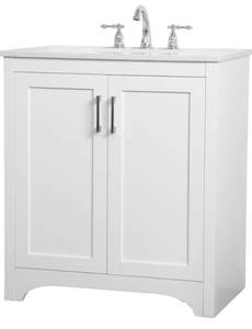 ELEGANT LIGHTING 30 Inch Single Bathroom Vanity In White