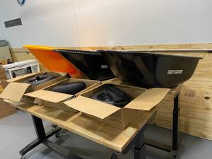 TRUE TEMPER Lot of 3-  Wheelbarrow Trays with 3 Wheelbarrow Kits
