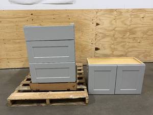 Lot of 2 Gray Cabinets