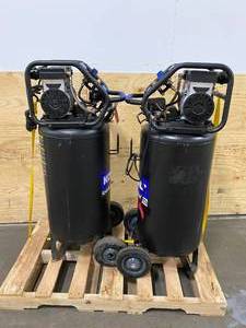 KOBALT Lot of 2-  QUIET TECH 26-Gallon Single Stage Portable Electric Vertical Air Compressor