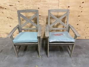 Set of OutdoorPatio Chairs with Seat Cushions