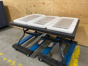 HAMPTON BAY Crestridge Steel Outdoor Patio Coffee Table with Tile Top
