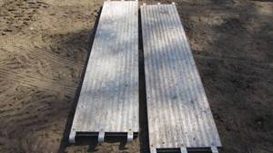 (2) Aluminum Scaffolding Planks