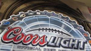 36 x 36 Metal NFL Coors Light Beer Sign