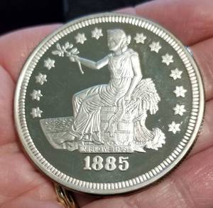 2 TROY OZ. .999 FINE SILVER PROOF SEATED DOLLAR DESIGN