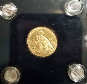 1910 US $2.50 GOLD INDIAN in holder