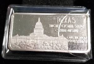 1 TROY OZ. .999 FINE SILVER BAR US STATE SERIES TEXAS