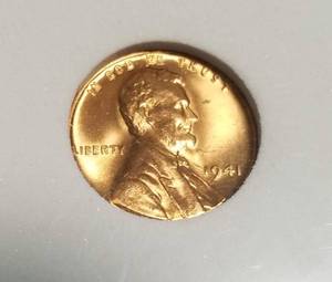 1941 US WHEAT CENT BU BRIGHT RED