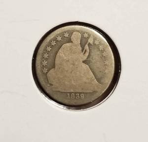 1839-O no drapery US SEATED LIBERTY DIME early NEW ORLEANS minted coin