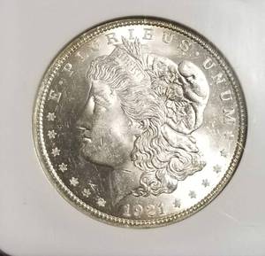 1921 MORGAN SILVER DOLLAR MS63 NGC