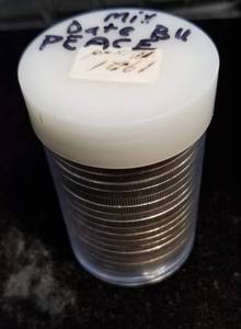BU-UNC ROLL OF MIXED DATE PEACE SILVER DOLLARS 20 COINS no key dates