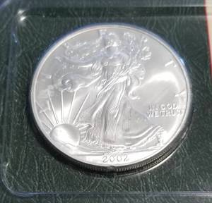 2002 AMERICAN SILVER EAGLE 1 TROY OZ. .999 FINE SILVER SEALED