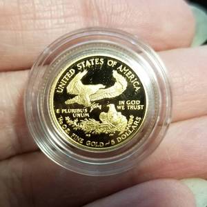 2007 PROOF AMERICAN $5 GOLD EAGLE 110th OZ GOLD IN ORIGINAL PACKAGING