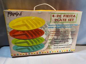 lot 133 image: Parini 4 Pc Fiesta Taco Plate Set - New in box