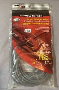 lot 132 image: 2 Packs 25 feet Serrated Screen Retainer Spline - Gray .185 & .230