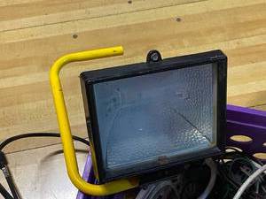 lot 130 image: Tote of Extension Cords, Power Strips and Lights