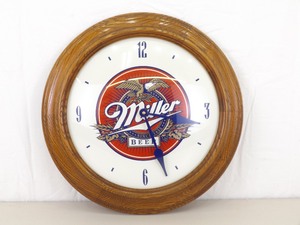 lot 19 image: WORKING Wood Miller Beer Wall Clock