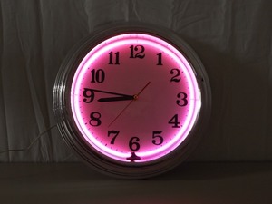 lot 20 image: WORKING Multi Color Neon Wall Clock