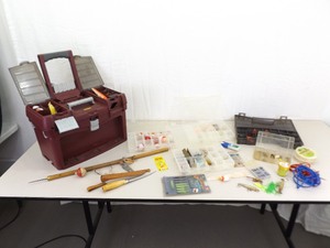 lot 31 image: Loaded Tackle Box of Fishing Lures, bobbers, etc.