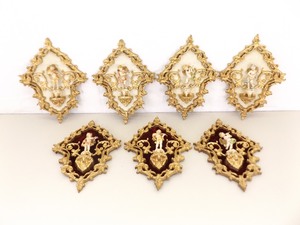 lot 47 image: 7 Victorian ROMM Framed Cherubs Wall Hangers