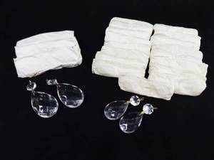 lot 45 image: 8 Large, and 36 Medium Faceted Crystal Dangle Replacement Pieces