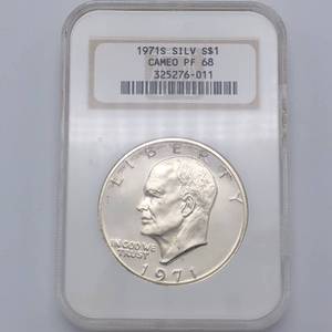 1971-S 40%Eisenhower Silver Dollar in NGC holder PF68