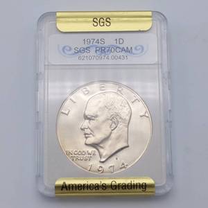 1974-S Eisenhower Silver Dollar in SGS holder PR70CAM