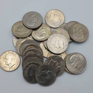 25 Eisenhower Silver Dollars - Better Grades