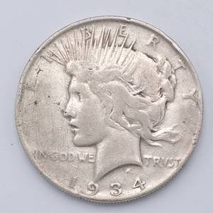 1934-D Peace Silver Dollar, tougher date