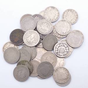 Roll of Old Nickels, 39 Liberty Nickels & 1 Shield Nickel- all readable dates
