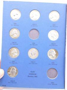 9 Washington Quarters 1960- 64, 90% Silver