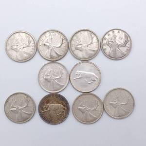 Canada Silver Quarters- 10 Dates 80% Silver