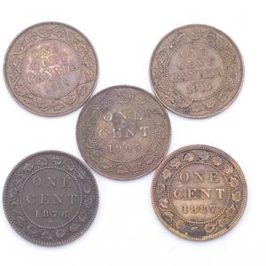 Canada Large Cents - 1876H ,1887, 1905, 1915 & 1918
