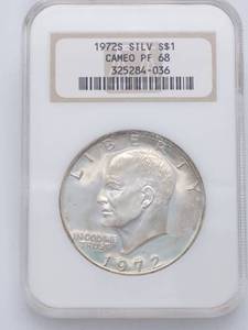 1972-S Eisenhower 40% Silver Dollar - Certified NGC Proof 68 Cameo