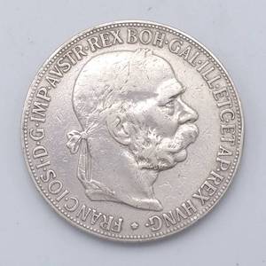 1900 Austria Franz Josef 5 Silver Kronen- .94 fine silver 24g. 90% Silver