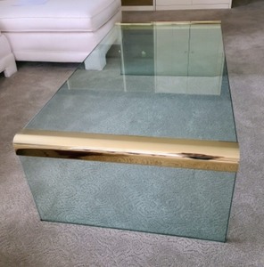 Large Contemporary Style Glass Coffee Table