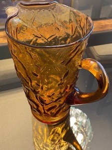 Vintage Orange Glass Pitcher