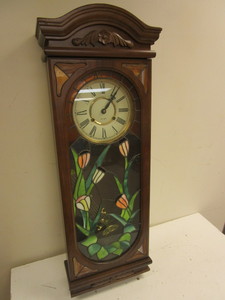 lot 515 image: LARGE, 31 DAY TIME AND STRIKE WALL CLOCK