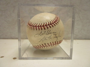 lot 620 image: GARTH BROOKS AUTOGRAPHED MAJOR LEAGUE BASEBALL, GOD BLESS