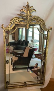 lot 260 image: Ornate Brass Mirror