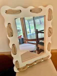 lot 235 image: Cute Burlap Wrapped Mirror