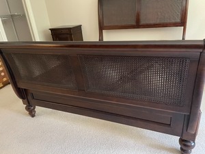 lot 1 image: Restoration Hardware Queen Bed Frame
