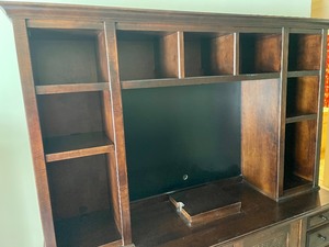 lot 4 image: Restoration Hardware Entertainment Center with 6 Drawers Bottom Storage