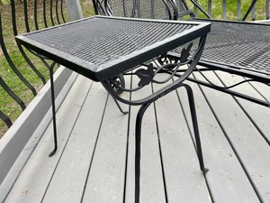 lot 11 image: Metal Lounger and Side Table